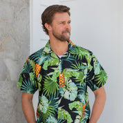 Pineapple Jungle Black and Green Adult Shirt