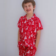 Reindeer Red Christmas Kids Shorts