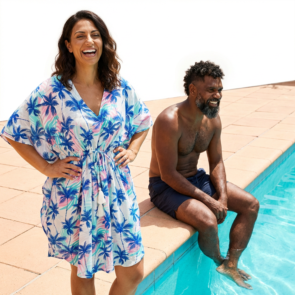 Beach Palm Breeze Rayon Kaftan
