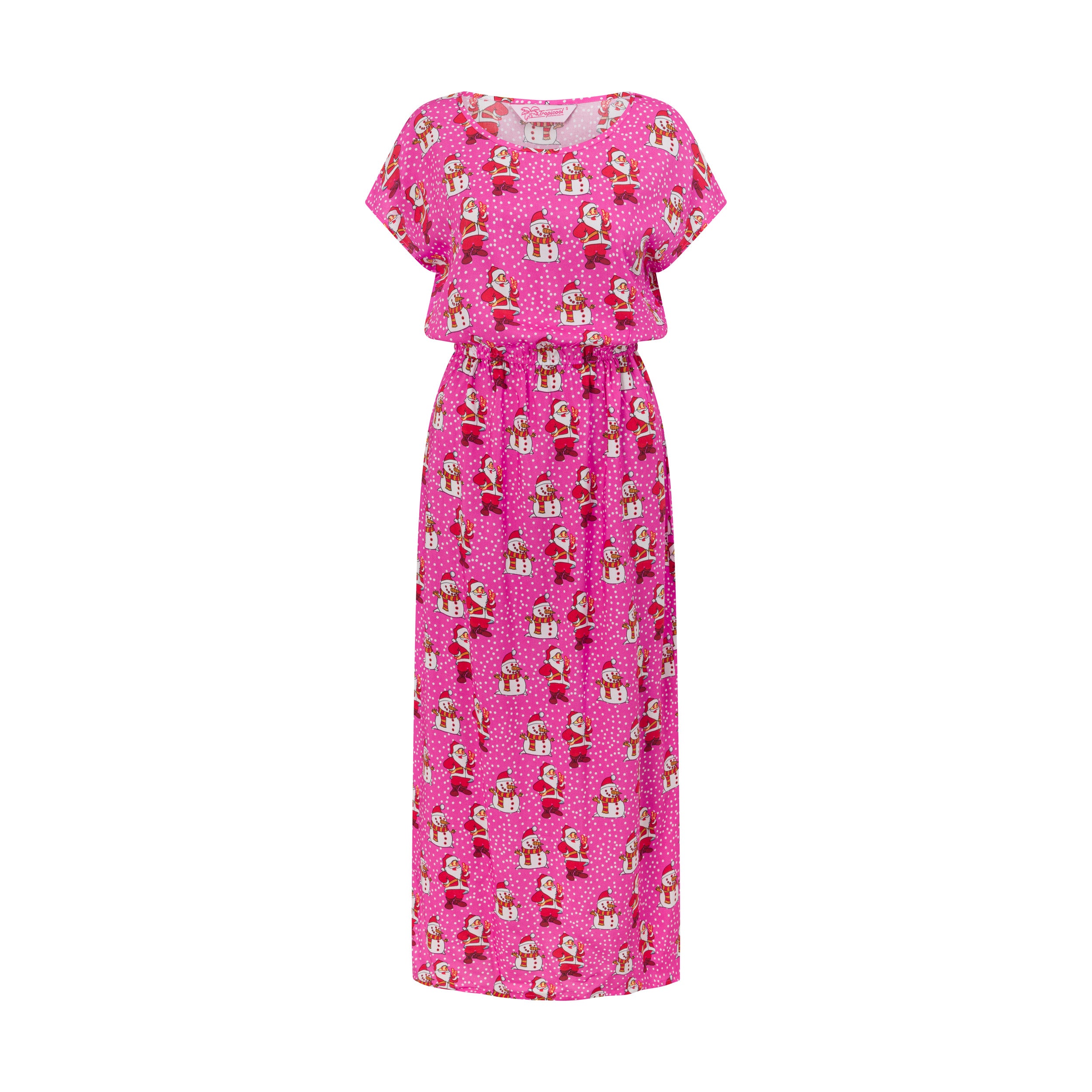 Polka Pink Christmas Adult Maxi Celine Dress