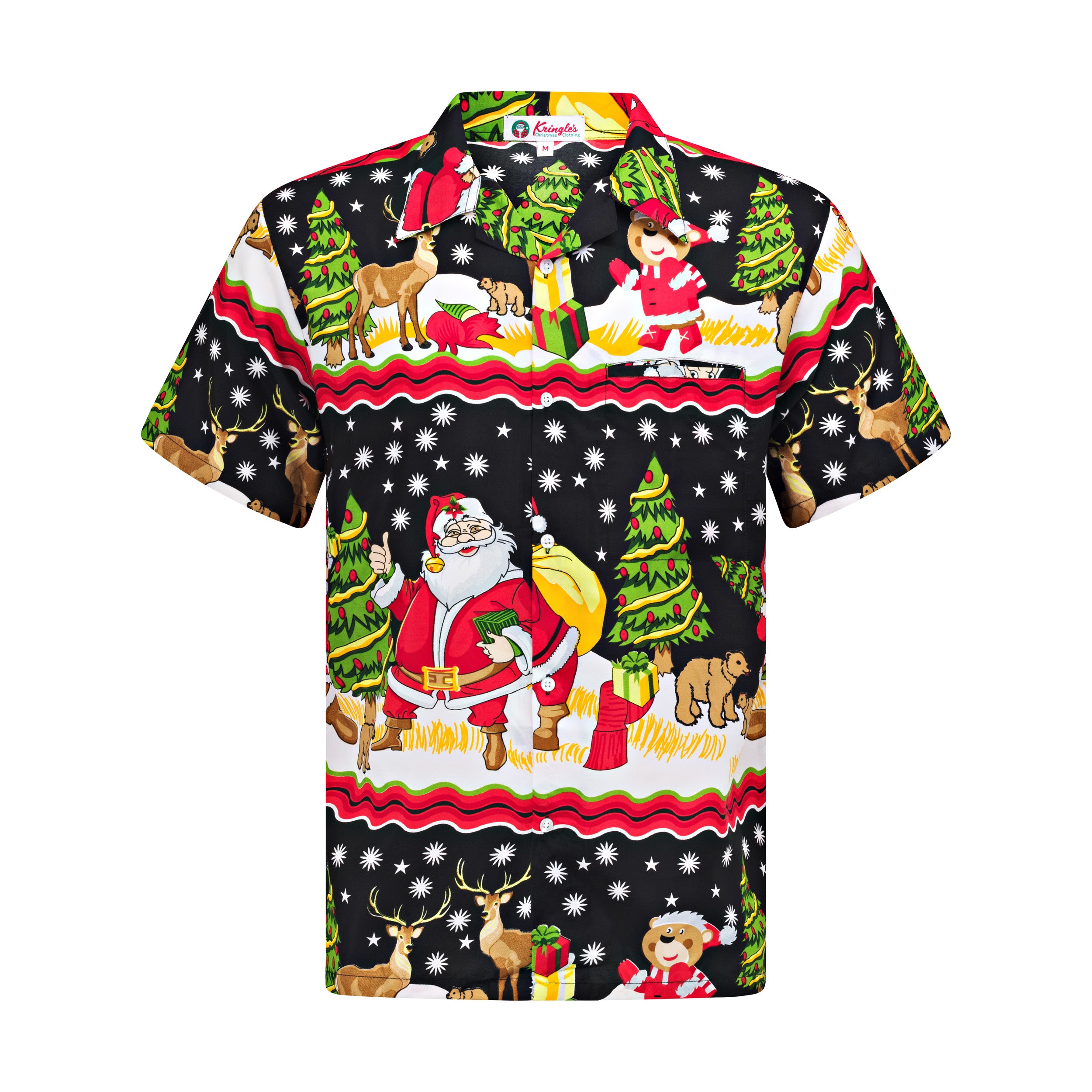 Happy Santa Black Adult Shirt